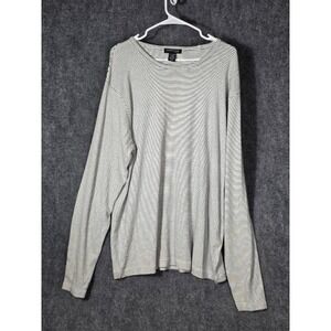 Kenneth Cole New York Mens XXL Long Sleeve Striped Knit Shirt Top Casual Work